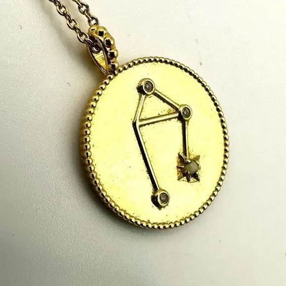 Gorjana 18k gold plated libra opalite coin necklace - Picture 4 of 11